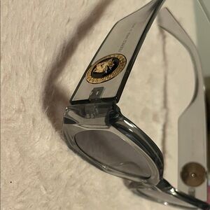 Versace Transparent Sunglasses with Gold Medusa Accent